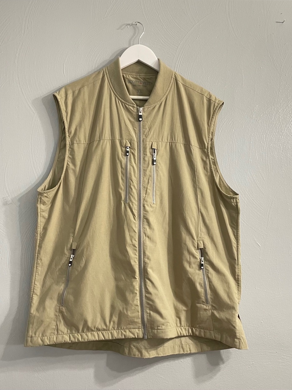SCOTTeVEST The 101 Vest Khaki Utility Travel Full Zip Mens W/ Attachments XL